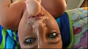 Sophie Dee, Brunette, Cute, Deepthroat, Dildo, Face Fucked